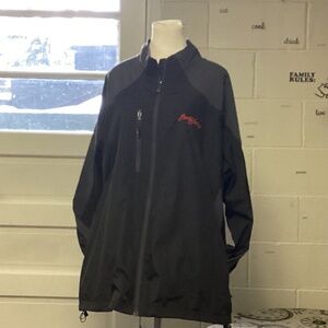 Barrett Jackson Jacket Mens XL Black Full Zip Windbreaker Embroidered Racing
